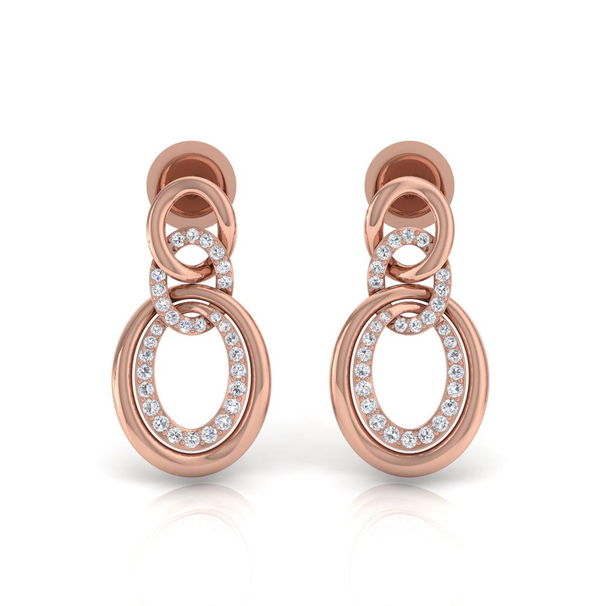 0,45 Karat SI Reinheit HI Farbe Diamant Ohrringe 18 Karat Rose Gold Schmuck (Rundschliff) im Angebot