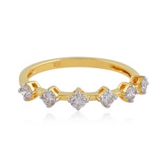 0.45 Carat SI Clarity HI Color Diamond Stackable Band Ring Gift 14k Yellow Gold