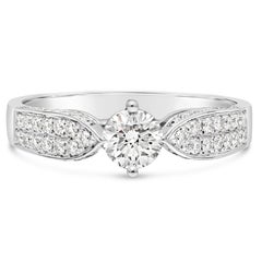 Roman Malakov 0.45 Carat Round Cut Diamond Engagement Ring in White Gold