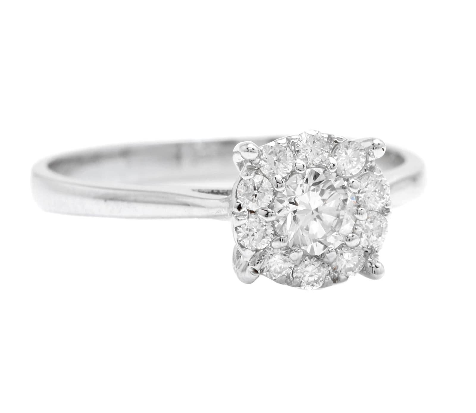 Splendid 0.45 Carats Natural Diamond 18K Solid White Gold Band Ring

Suggested Replacement Value: Approx. $3,800.00

Stamped: 18K

Total Natural Round Cut Diamonds Weight: Approx. 0.45 Carats (color G-H / Clarity SI1-SI2)

Center Diamond is Approx.