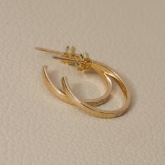 0.45 Ct Diamond Classic Pave Hoop Earrings 14k Solid Yellow Gold Wedding Jewelry