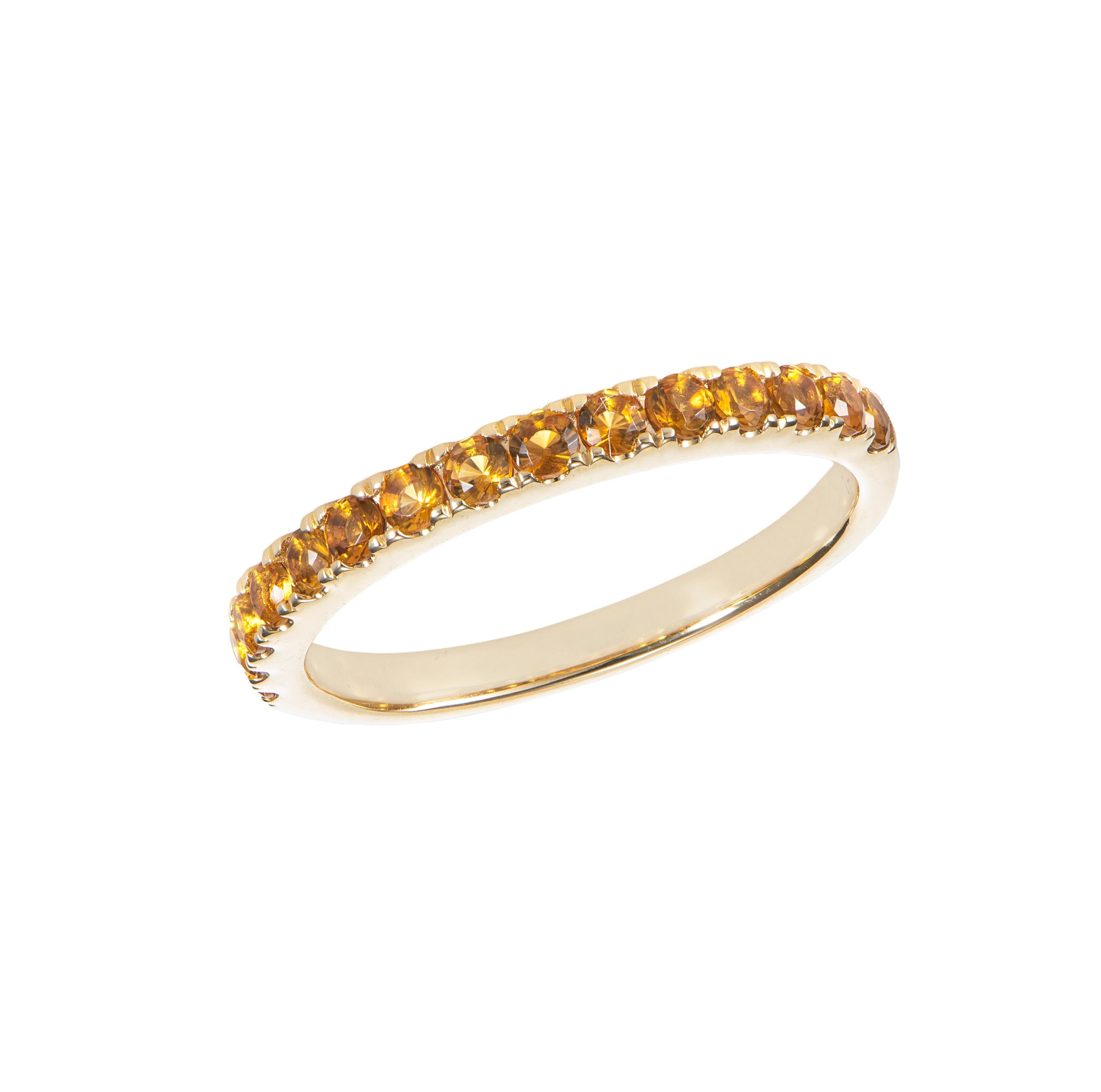 Contemporary 0.455 Carat Citrine Eternity Ring in 14Karat Yellow Gold. For Sale