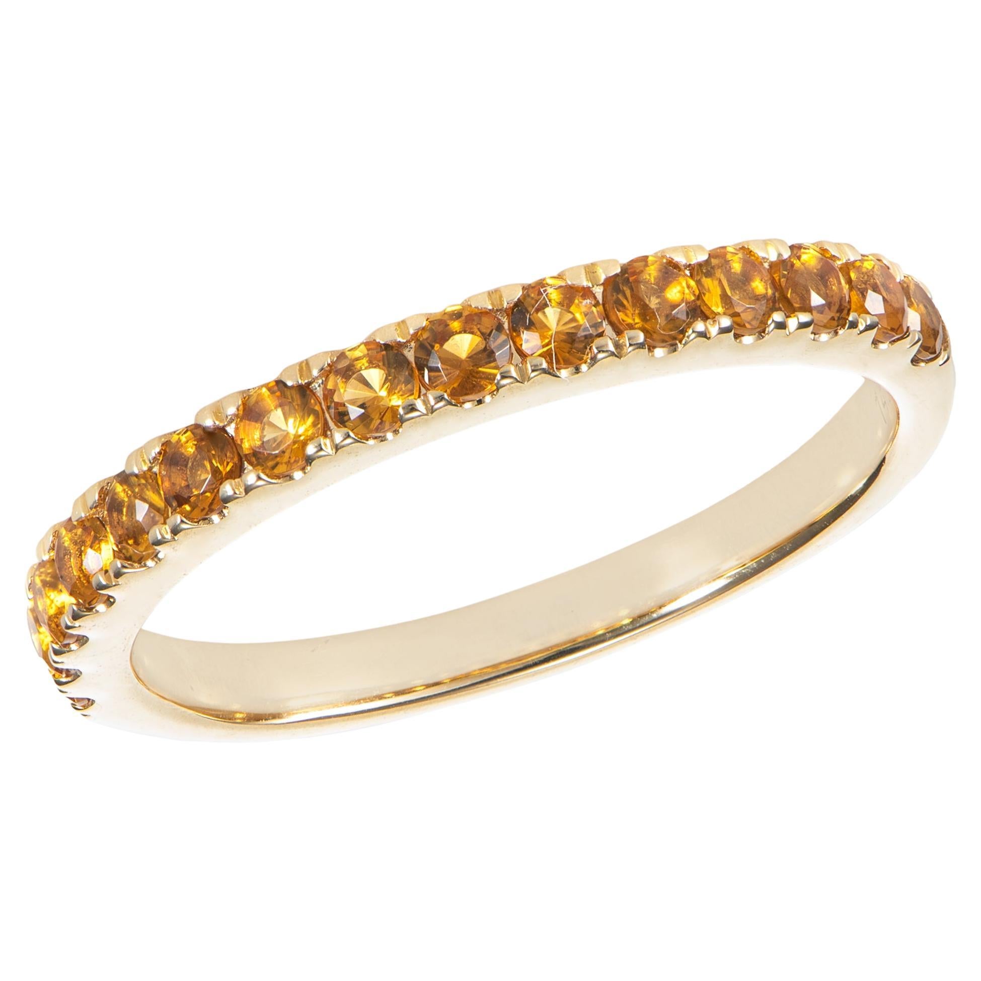 0.455 Carat Citrine Eternity Ring in 14Karat Yellow Gold. For Sale