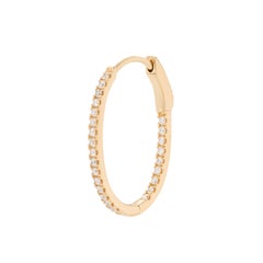 0.45 Carat Diamond 18 Carat Yellow Gold Oval Hoop Earrings