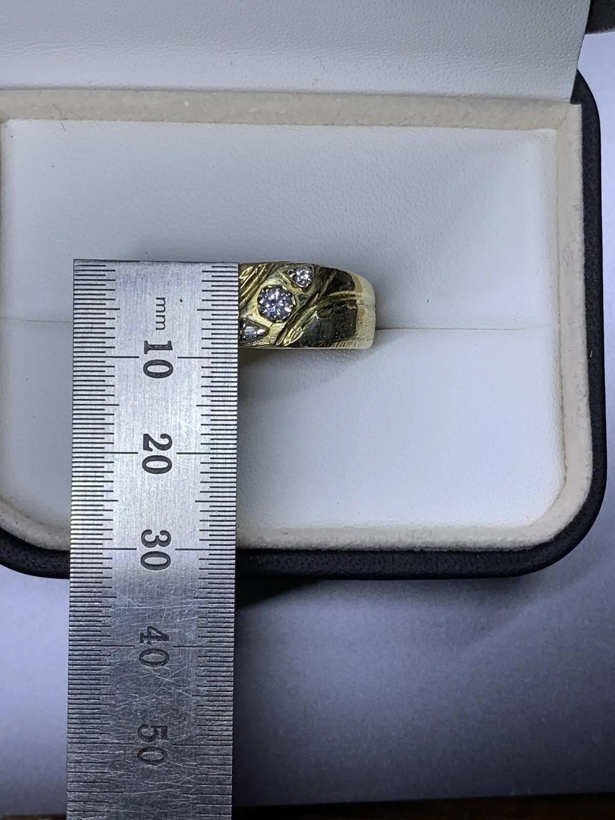 da uomo o donna Anello di fidanzamento con diamante art déco di 0,45 ct in oro 14 ct 7,1 g in vendita
