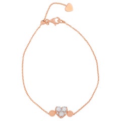 0.45ct Diamond Heart Shaped 18k Rose Gold Bracelet