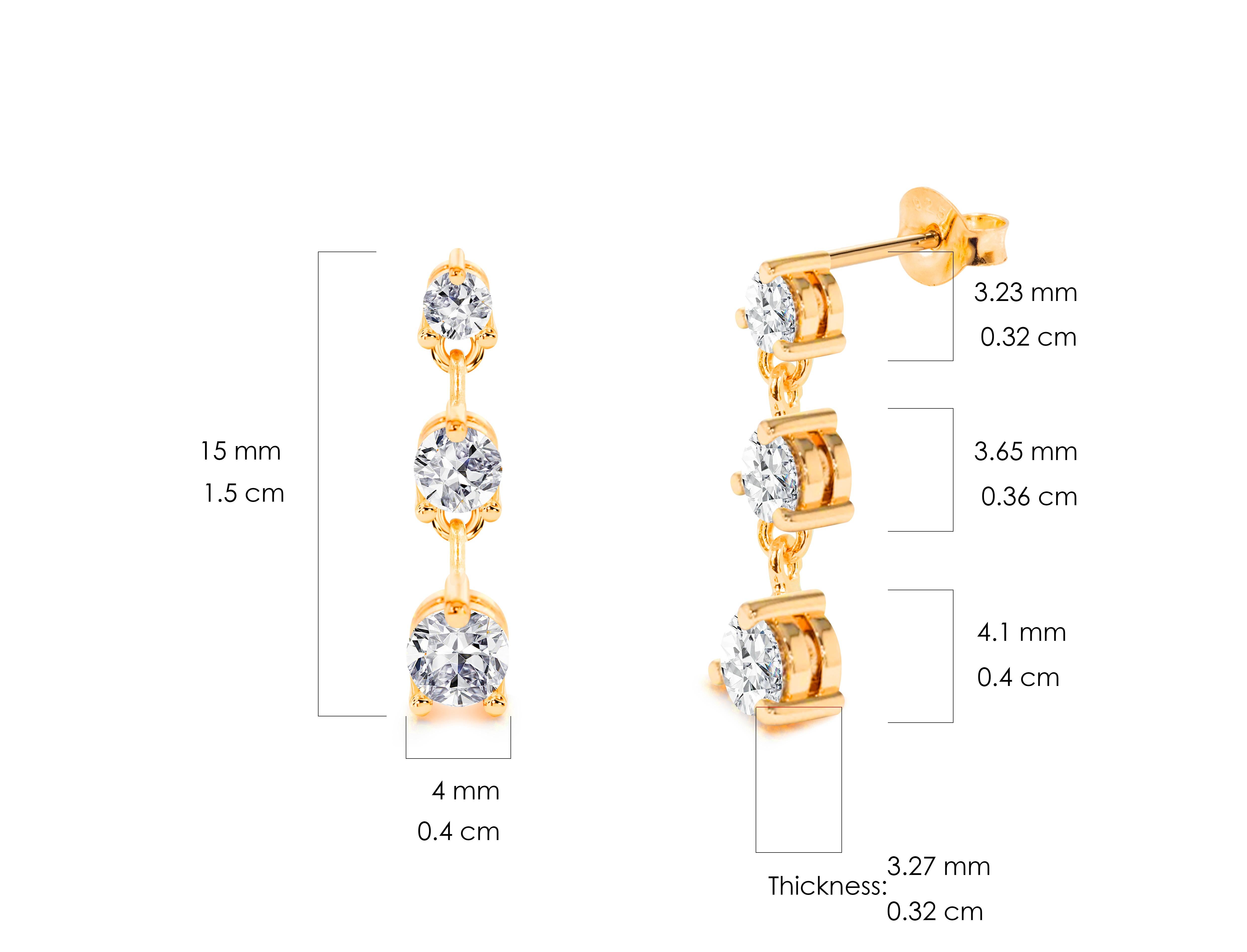 0.45ct Diamond Studs Earrings in 14k Gold For Sale 2