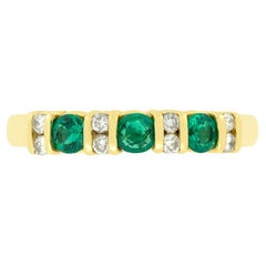 0.45ct Emerald and Diamond Half Eternity Band, c.1994