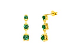 Pendientes con esmeralda de 0,45 ct en oro de 14k