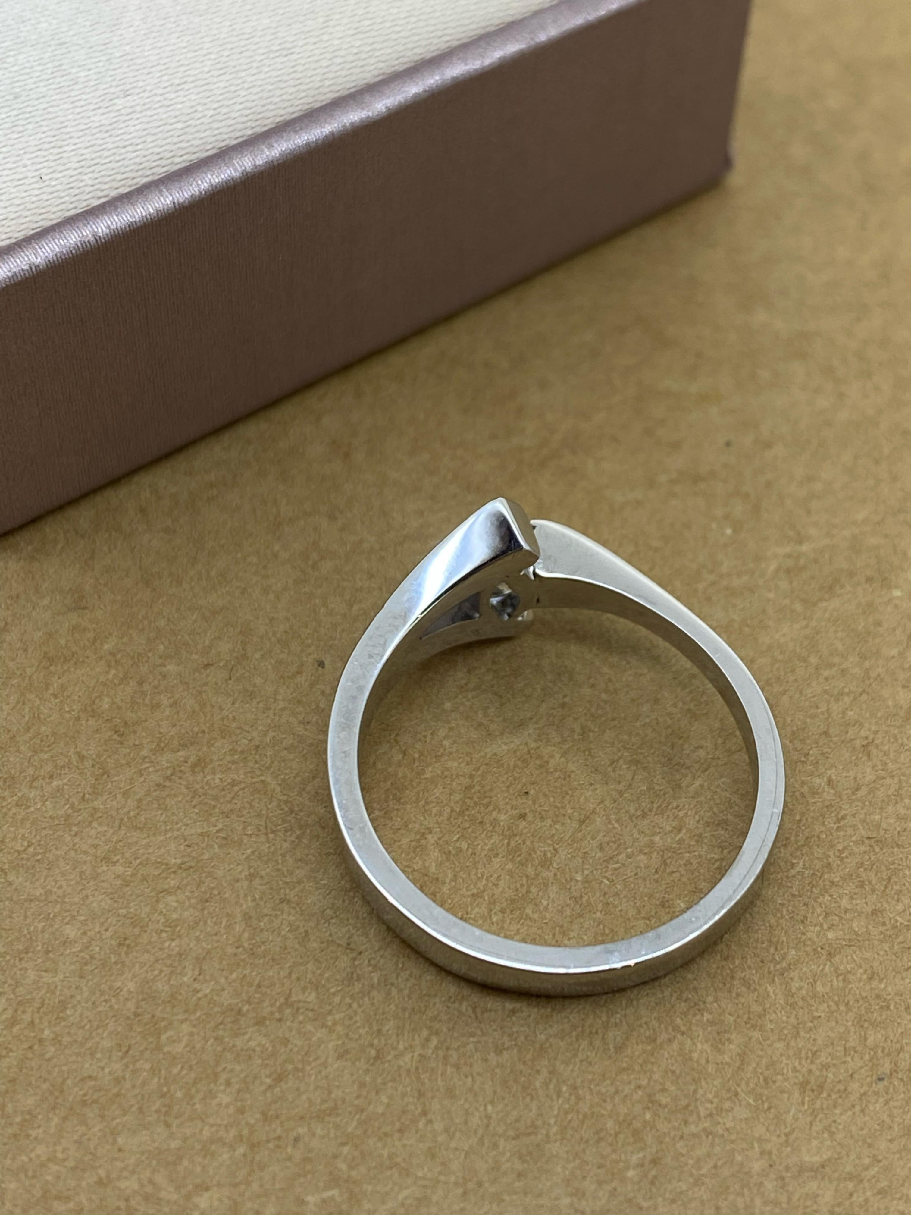 0.45ct Marquise Cut Diamond Solitaire Engagement Ring in 18K White Gold In Excellent Condition In MELBOURNE, AU