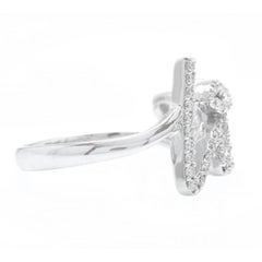 0.45 Carat Natural Diamond 14 Karat Solid White Gold Band Love Ring