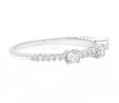 0.45 Carat Natural Diamond 14 Karat Solid White Gold Band Ring