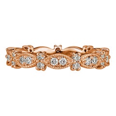 0.45ct Round Brilliant Cut Diamond Milgrain Eternity Band in 18k Rose Gold
