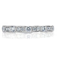 0.45ct Round Brilliant Cut Diamond Wedding Band in 18k White Gold