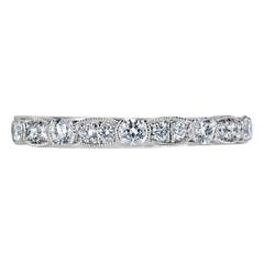 0.45ct Round Brilliant Cut Diamond Wedding Band in 18k White Gold