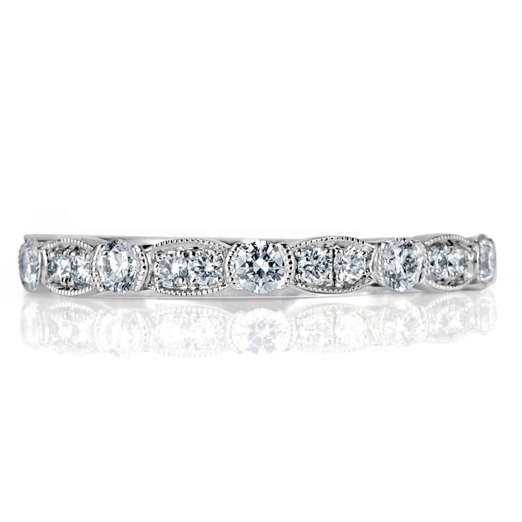 0.45ct Round Brilliant Cut Diamond Wedding Band in Platinum For Sale