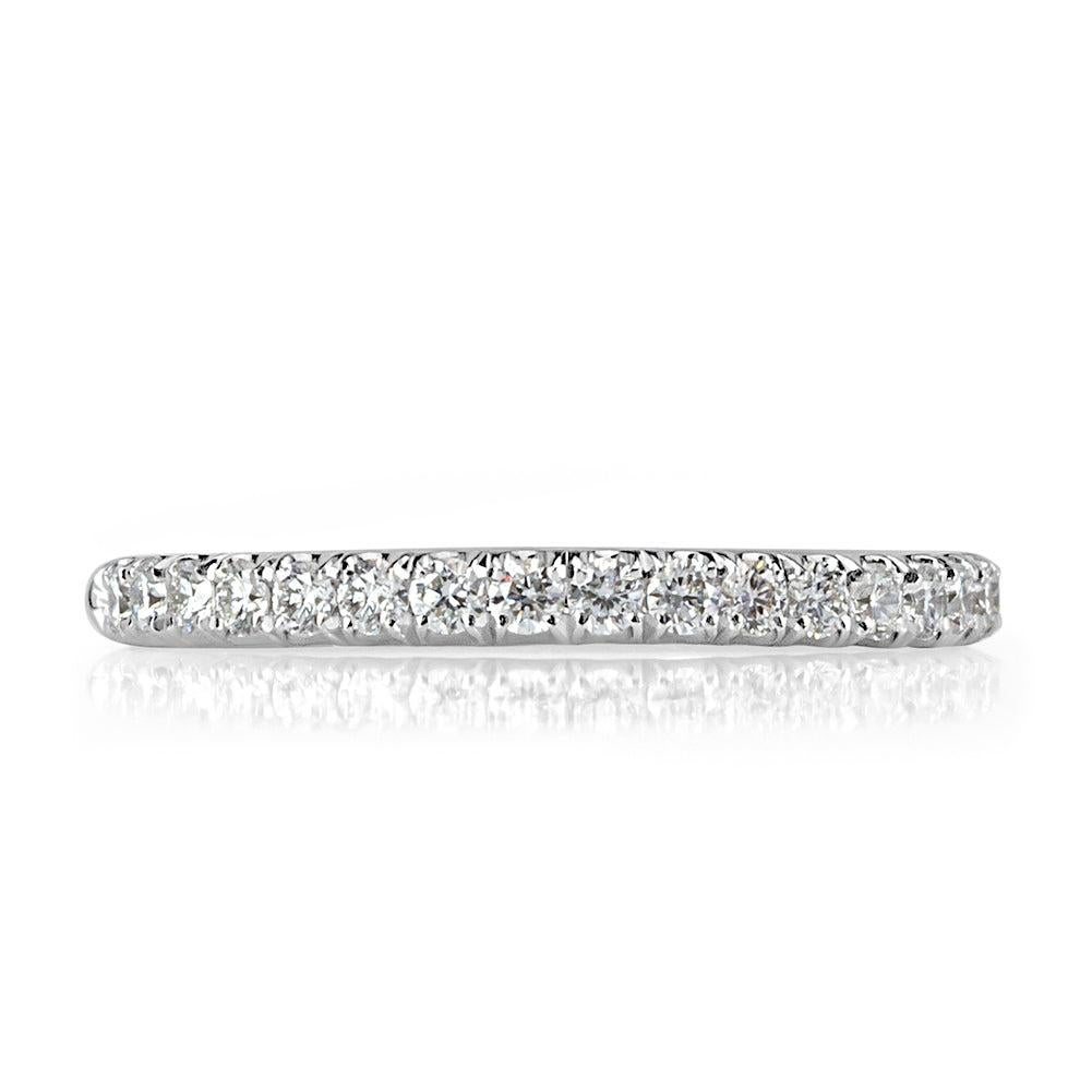 0.45ct Round Brilliant Cut Diamond Wedding Band in Platinum For Sale