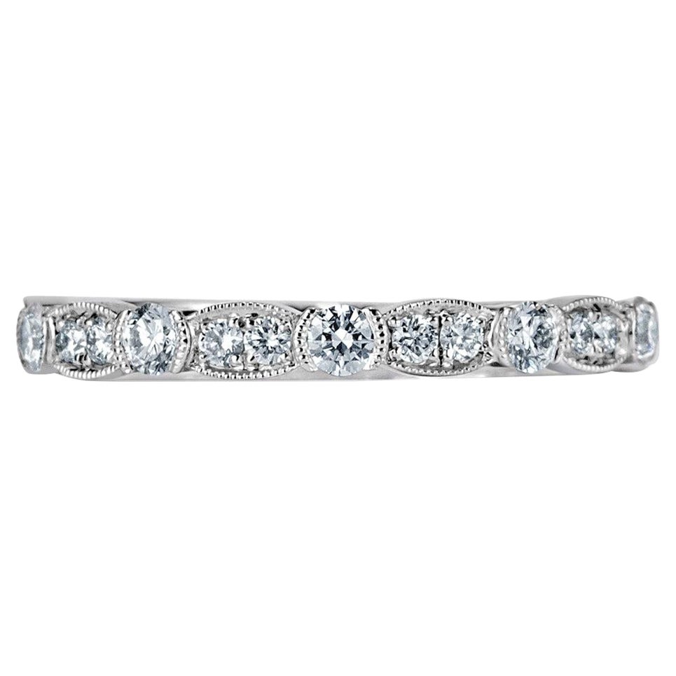 0.45ct Round Brilliant Cut Diamond Wedding Band in Platinum