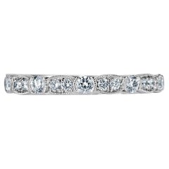 0.45ct Round Brilliant Cut Diamond Wedding Band in Platinum