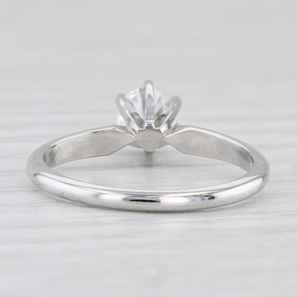0.45ct Round Diamond Solitaire Engagement Ring 14k White Gold Size 6 (Rundschliff) im Angebot
