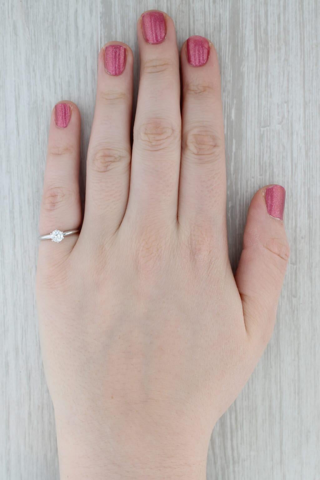 0.45ct Round Diamond Solitaire Engagement Ring 14k White Gold Size 6 im Angebot 4