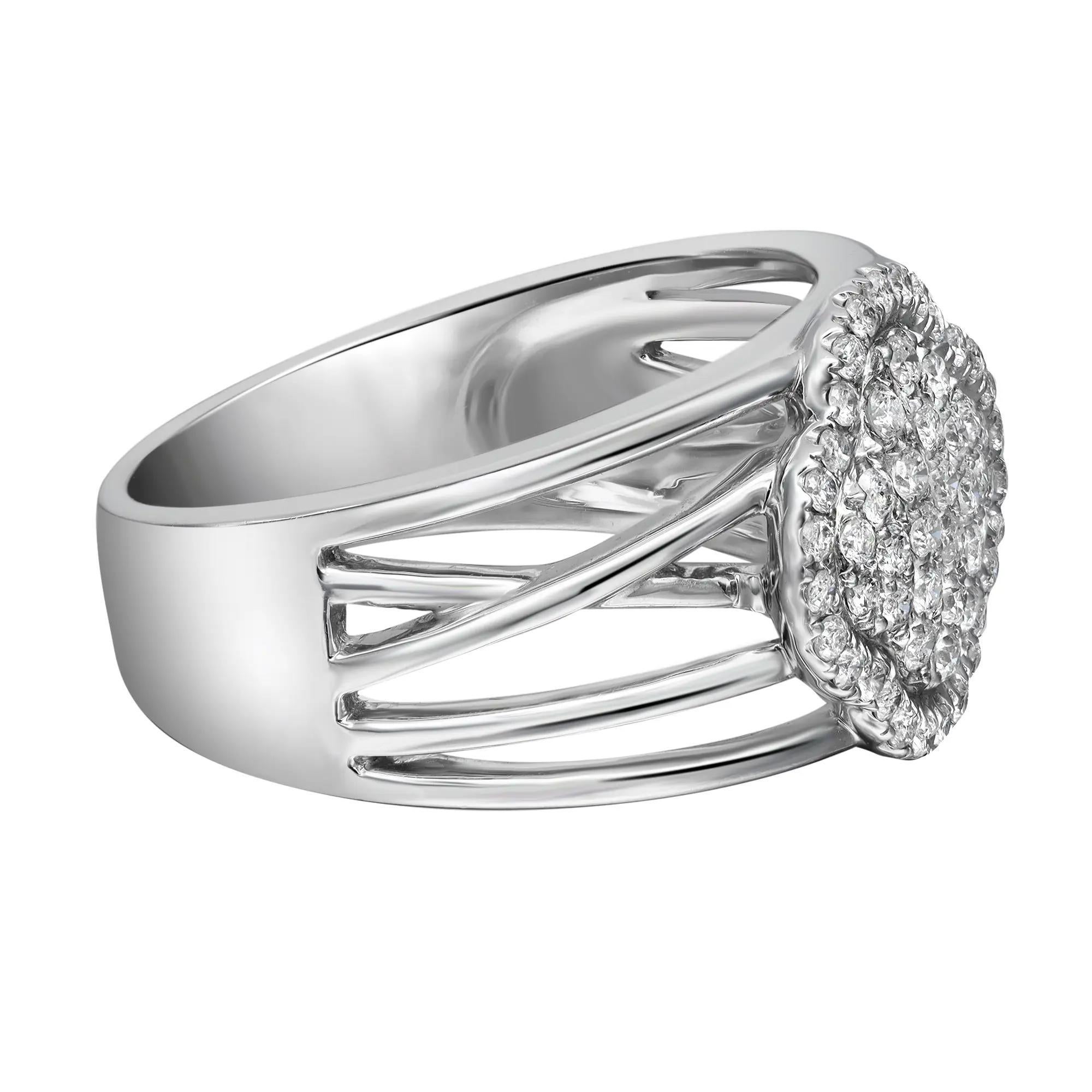 0,45 Karat Gesamtkaratgewicht Ring mit Diamanten im Rundschliff 14k Weißgold im Zustand „Neu“ im Angebot in New York, NY