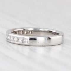 0.45ctw Channel Set Diamond Wedding Ring 14k White Gold Size 4.5 Stackable Band