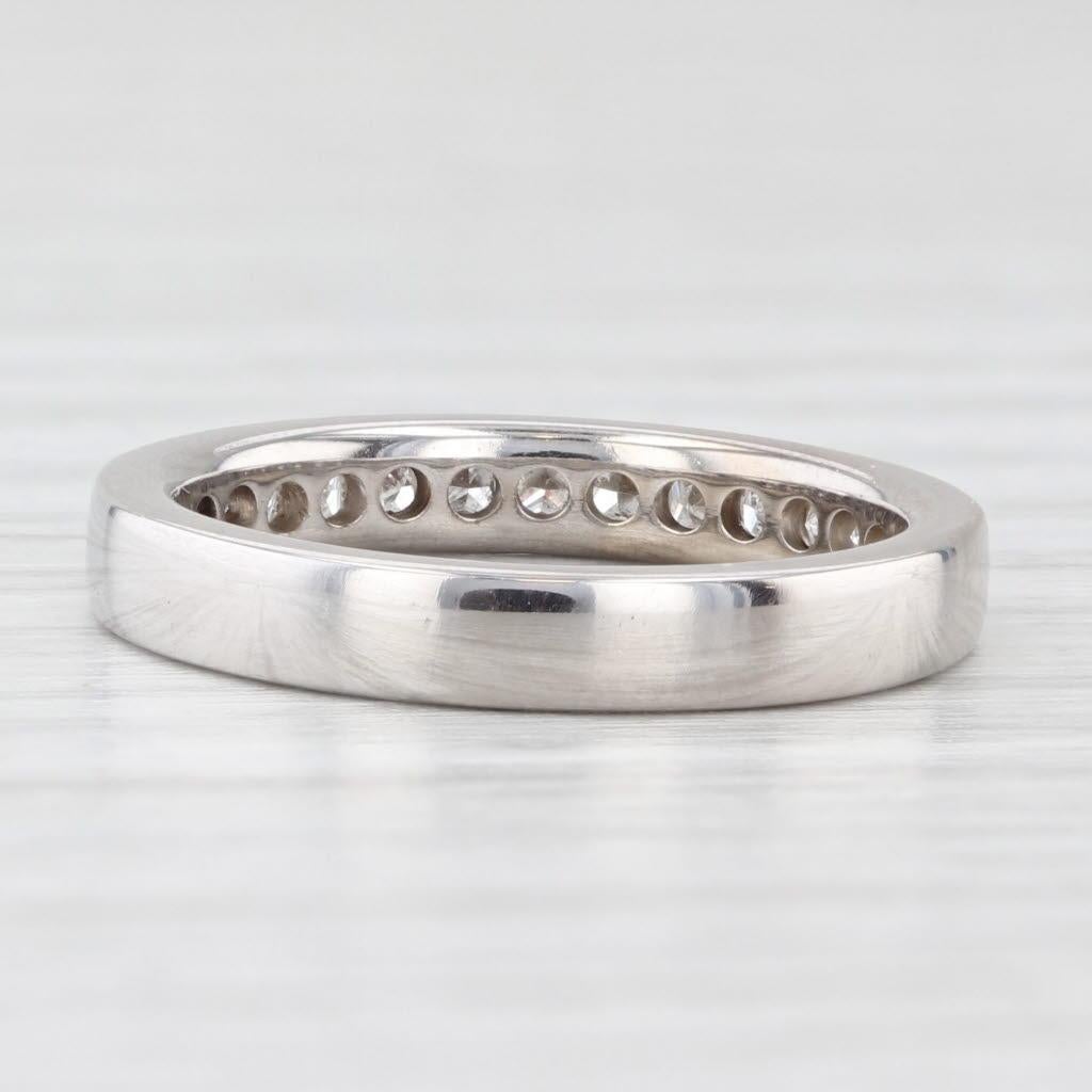 0.45ctw Channel Set Diamond Wedding Ring 14k White Gold Size 4.5 Stackable Band (Carréschliff) im Angebot