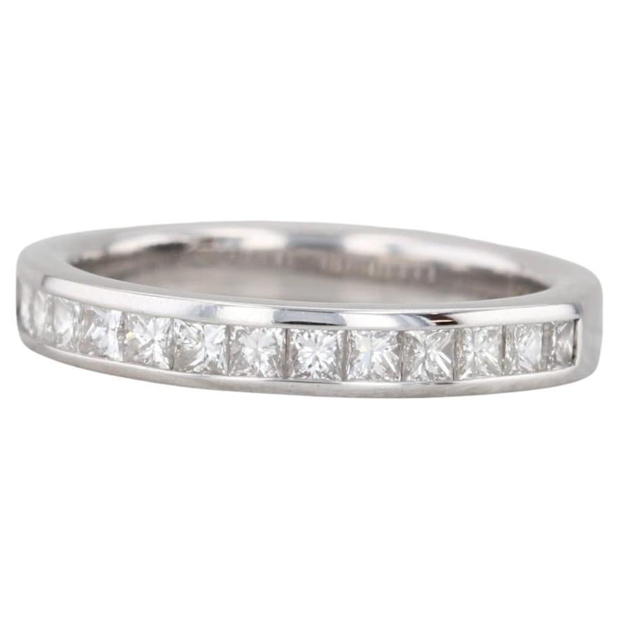 0.45ctw Channel Set Diamond Wedding Ring 14k White Gold Size 4.5 Stackable Band im Angebot