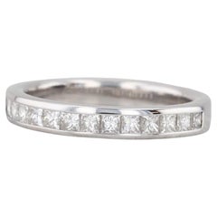 0.45ctw Channel Set Diamond Wedding Ring 14k White Gold Size 4.5 Stackable Band