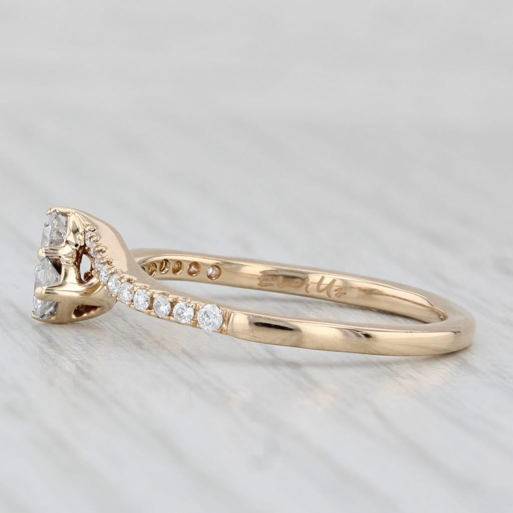0.45ctw Anillo de Diamantes Bypass Ever Us Aniversario Oro Amarillo 14k Compromiso Corte redondo en venta
