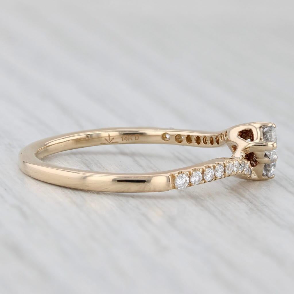 0.45ctw Anillo de Diamantes Bypass Ever Us Aniversario Oro Amarillo 14k Compromiso en venta 1