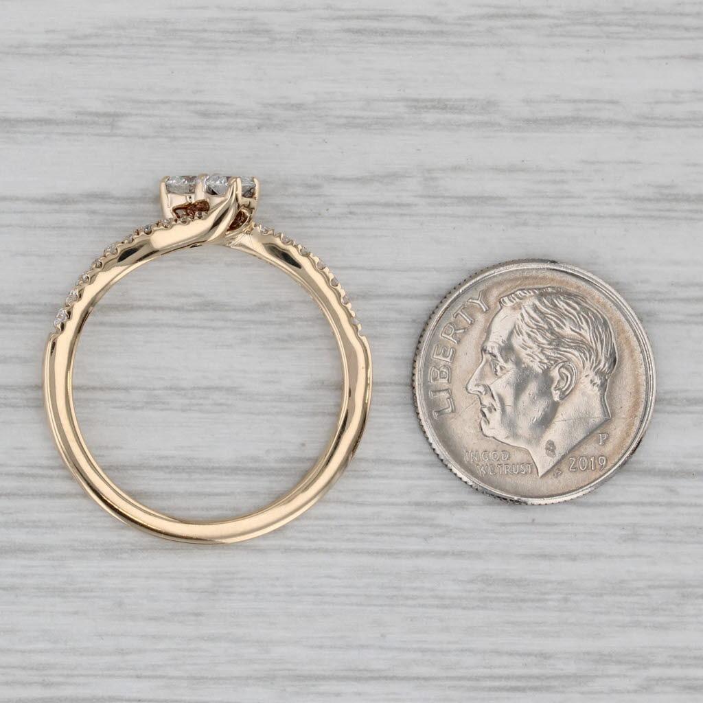 0.45ctw Anillo de Diamantes Bypass Ever Us Aniversario Oro Amarillo 14k Compromiso en venta 3