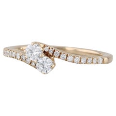 0.45ctw Anillo de Diamantes Bypass Ever Us Aniversario Oro Amarillo 14k Compromiso