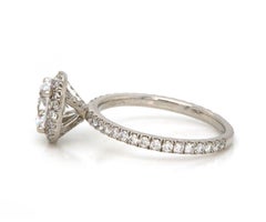 0.45ctw Diamond Halo Semi Mount Ring in Platinum