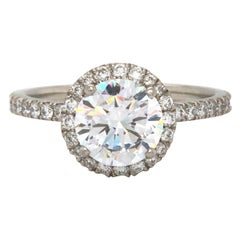 0.45ctw Diamond Halo Semi Mount Ring in Platinum