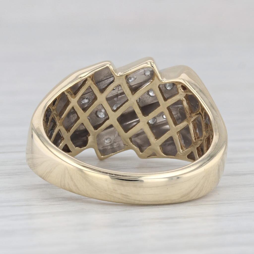 0.45ctw Diamond Men's Ring 10k Yellow Gold Size 10.75 In Good Condition In McLeansville, NC