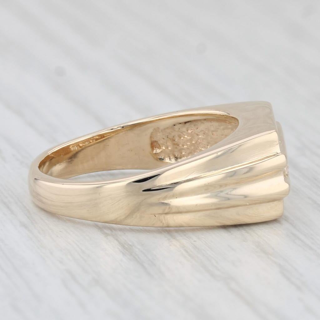 Round Cut 0.45ctw Diamond Men's Ring 14k Yellow Gold Size 10 Wedding For Sale