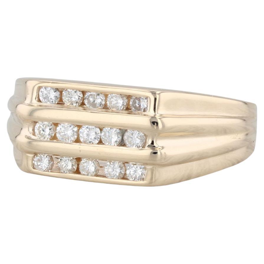 0.45ctw Diamond Men's Ring 14k Yellow Gold Size 10 Wedding For Sale