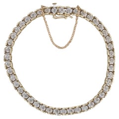 Bracciale tennis con diamanti da 0,45 carati in oro giallo 10k 7" 4,4 mm