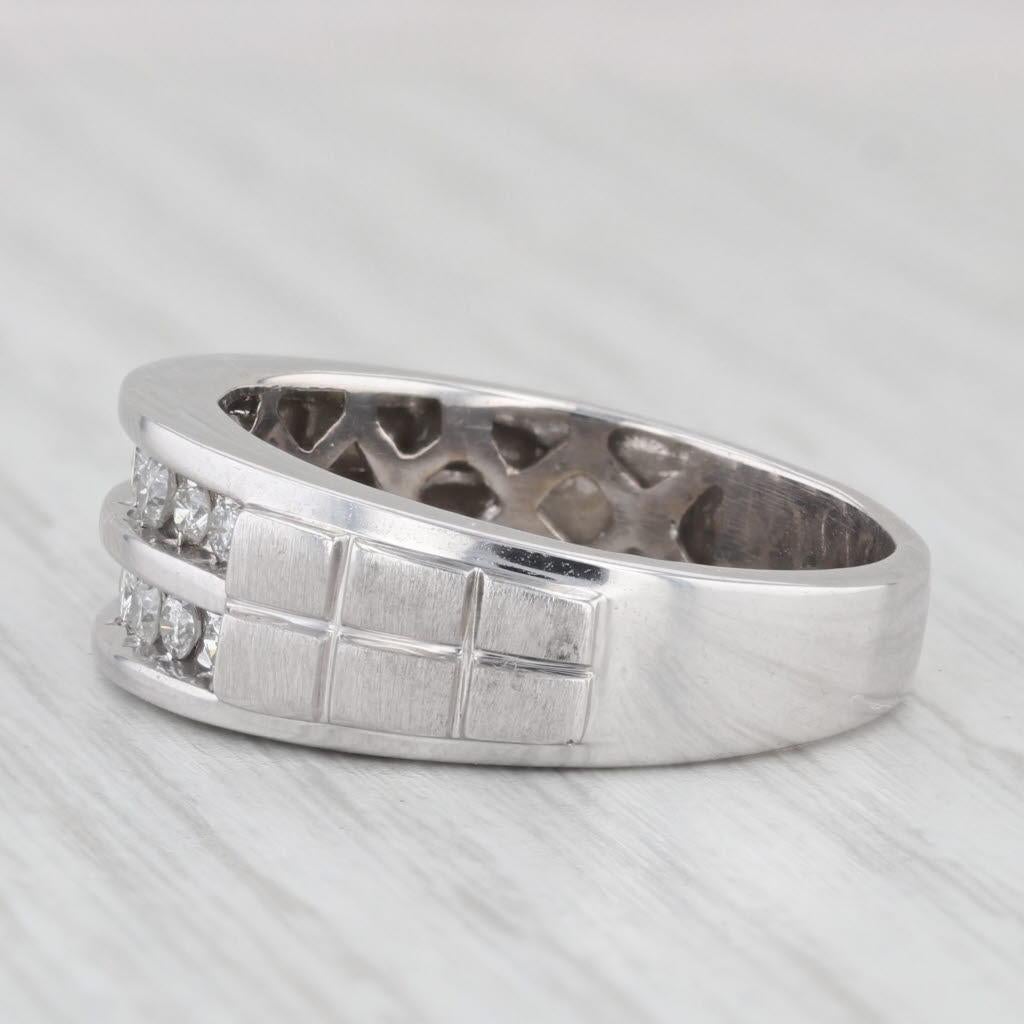 0,45ctw Diamant-Hochzeitsring aus 10k Weißgold Größe 9,25 Ring (Rundschliff)