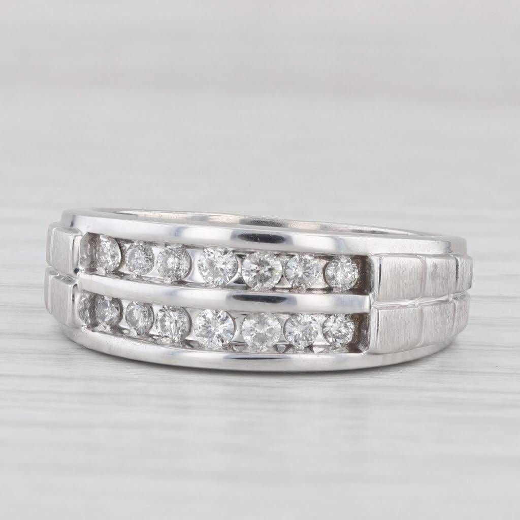 0,45ctw Diamant-Hochzeitsring aus 10k Weißgold Größe 9,25 Ring Damen
