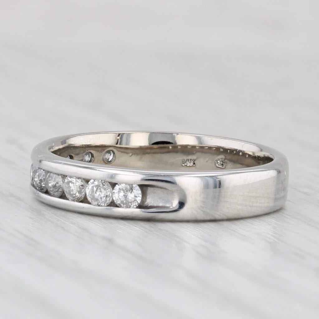 0,45ctw Diamond Wedding Ring 14k Weißgold stapelbar Jahrestag Band für Damen oder Herren im Angebot