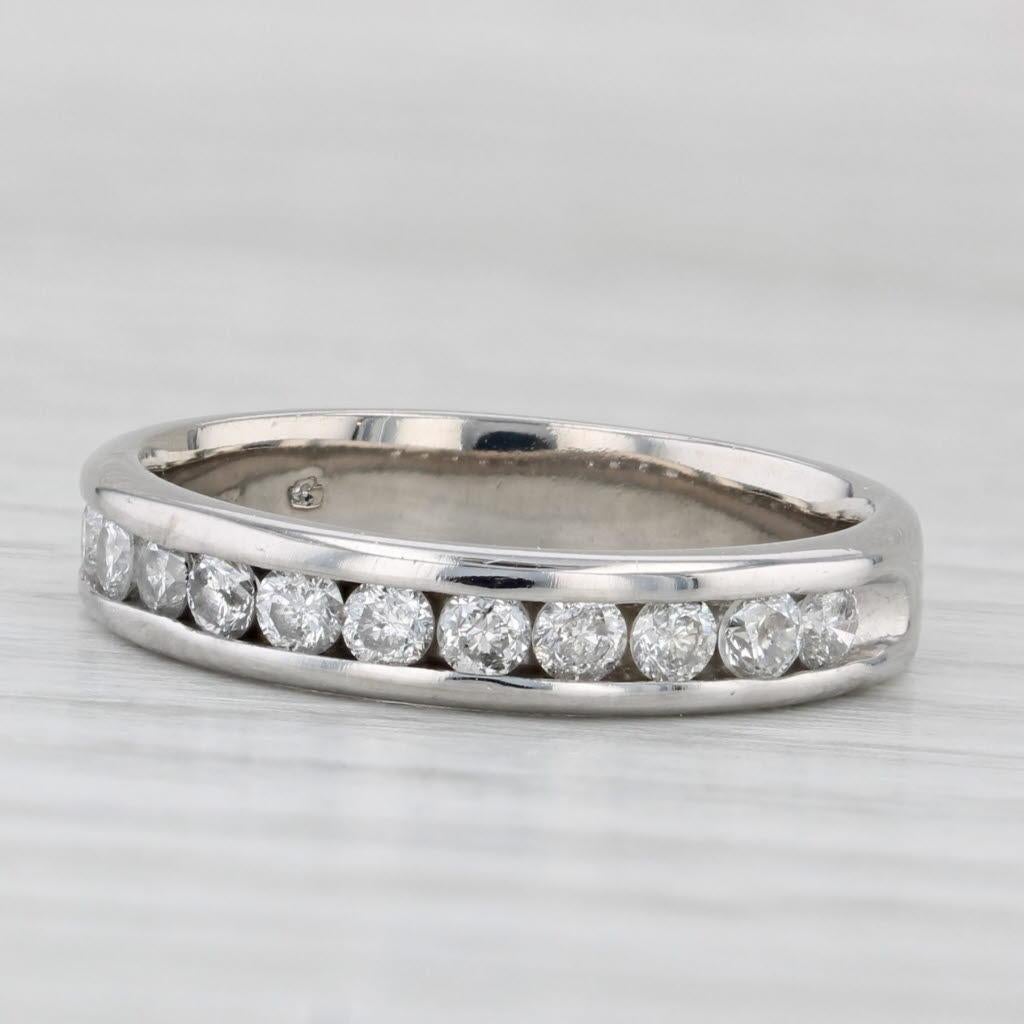 0,45ctw Diamond Wedding Ring 14k Weißgold stapelbar Jahrestag Band im Angebot 1