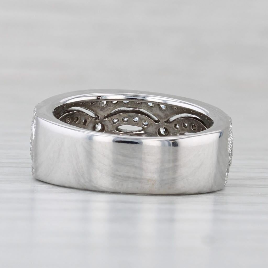 Round Cut 0.45ctw Open Work Diamond Ring 14k White Gold Size 5 For Sale