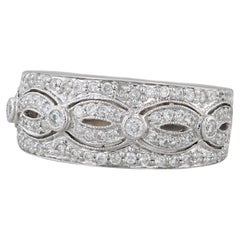 0.45ctw Open Work Diamond Ring 14k White Gold Size 5