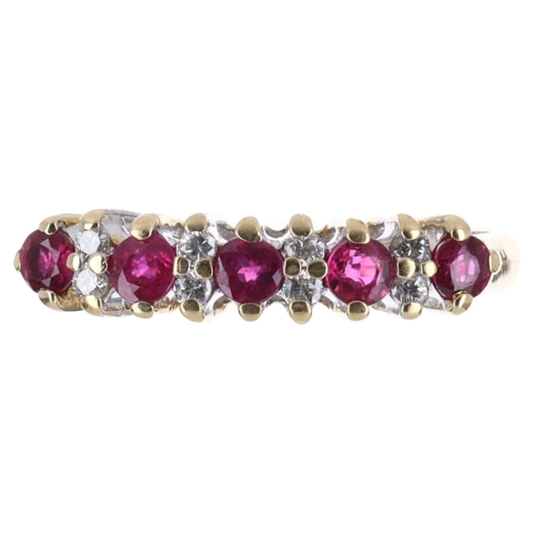 Fascia nuziale con rubino e diamante naturale di alta qualità da 0,45 carati