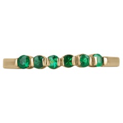 0.45tcw 18K Colombian Emerald Wedding Band Green Emerald Engagement Ring