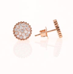 0.46 Carat Diamond 14 Karat Rose Gold Earrings