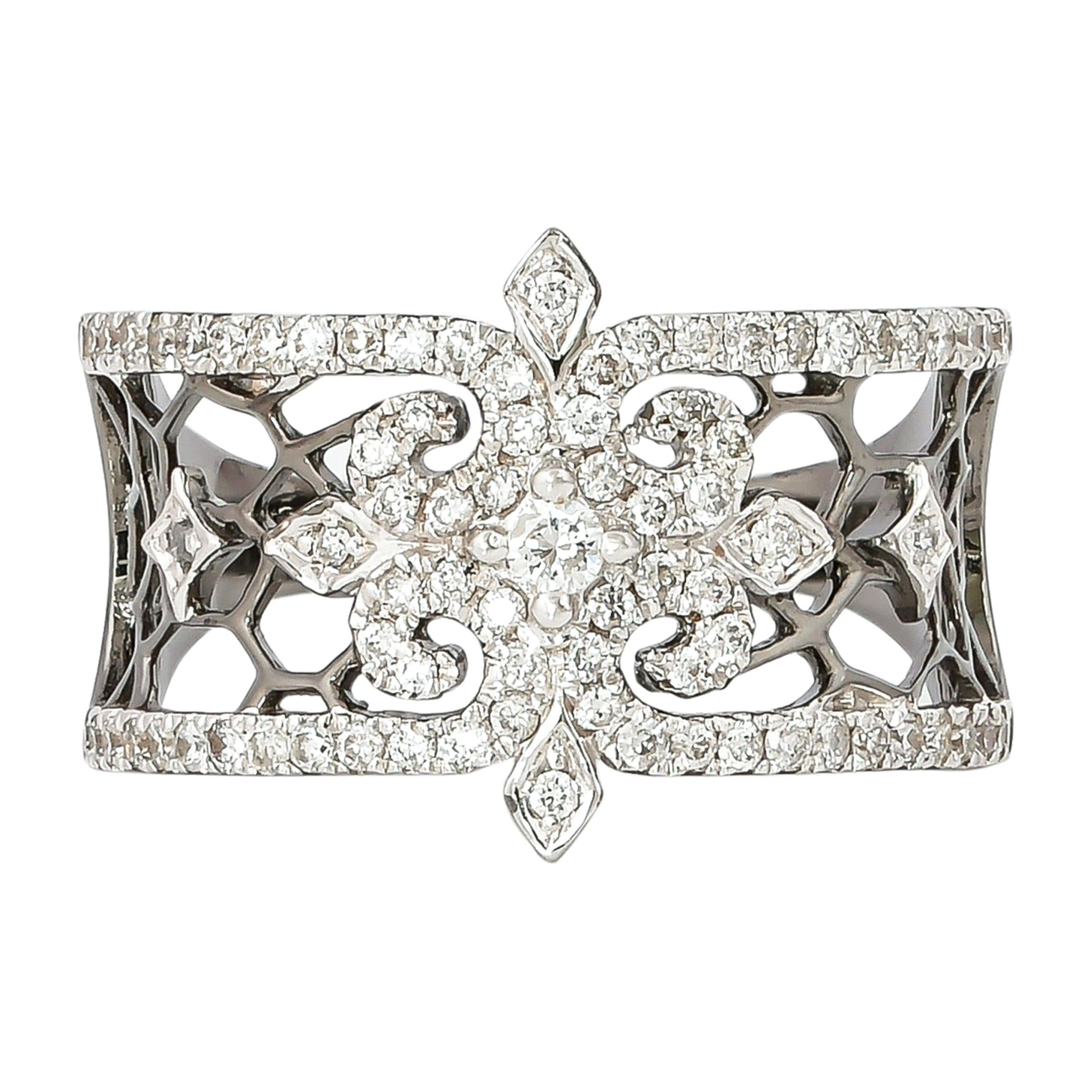 Sunita Nahata Diamond 0.46ct. Fancy Ring in 18K Black Gold. For Sale